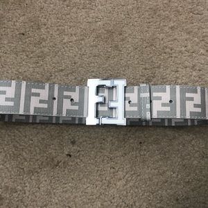 Fendi Zucca College Monogram FF White Belt